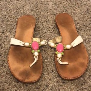Lily Pulitzer Pink and White Gem Shoes